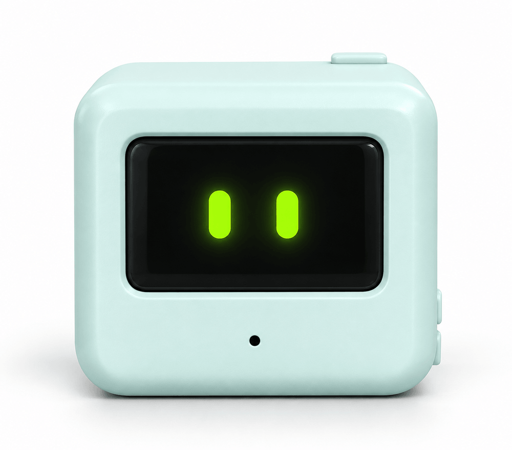 Isaac, a keychain-size companion robot head